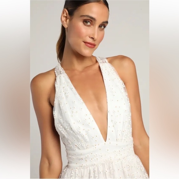 NWT Lulu’s Daisy Delight White Floral Print Sleeveless V-Neck Mini Dress Size XS - Picture 4 of 15